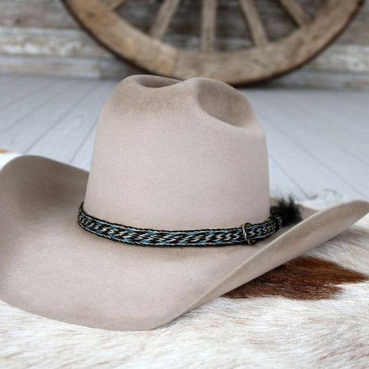 Willow Lane Hat Co. - Horsehair Blue Braided Tassel Hat Band - Frost