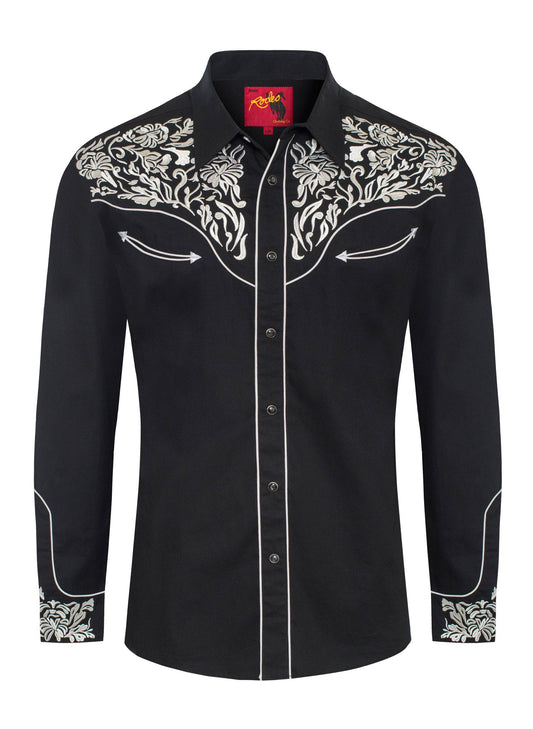 Men's Western Cowboy Embroidery Shirt -PS500L-EC-562