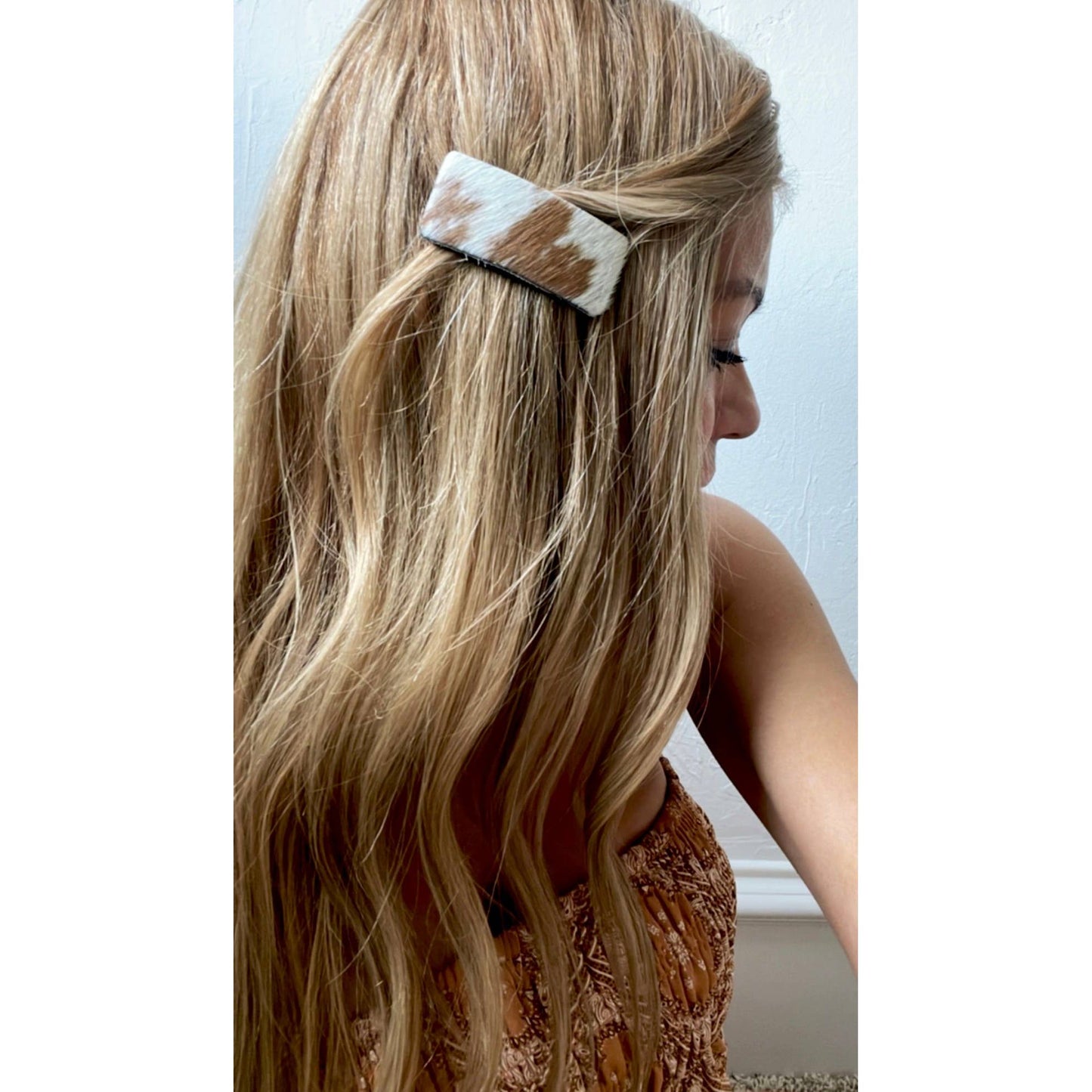 Western Hair On Cowhide Hair Clip Barrette