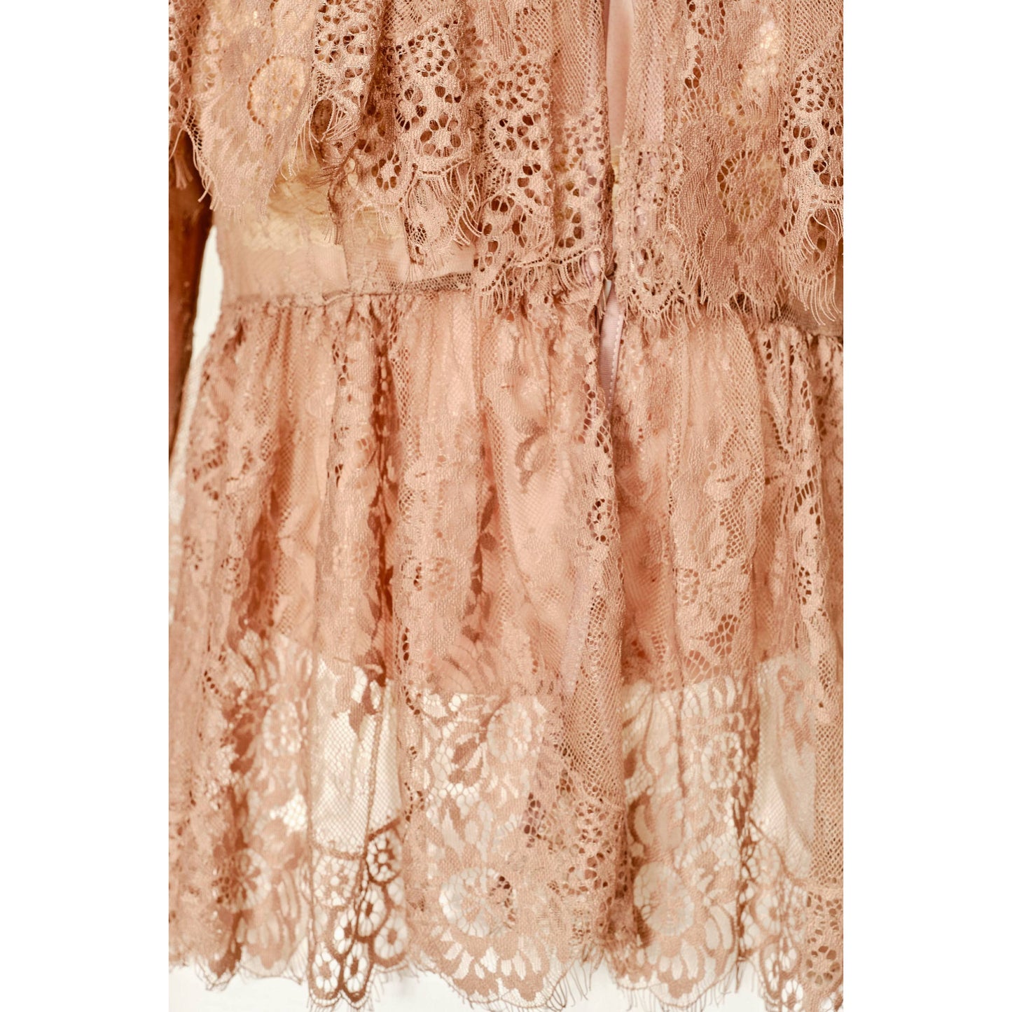Blue b Ruffle Long Sleeve Lace Sheer Cape Blouse 52196T