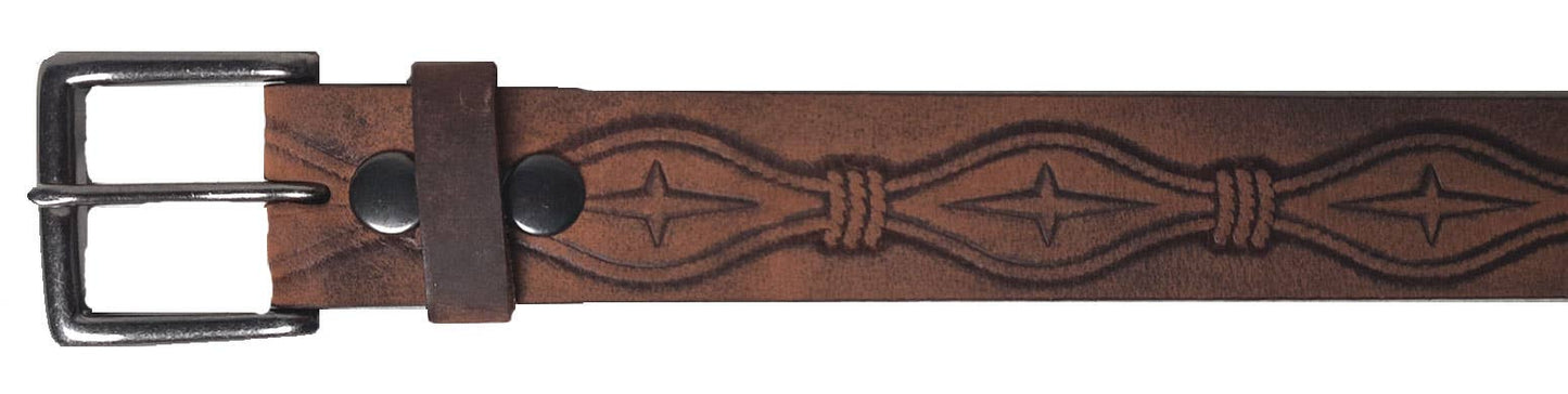 GENUINE LEATHER 40MM ROPE EMBOSSED BELT #1040