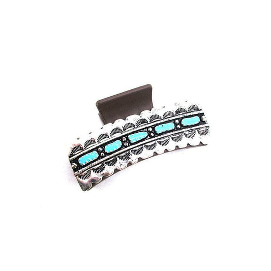 WESTERN STYLE TURQUOISE CASTING HAIR CLAW