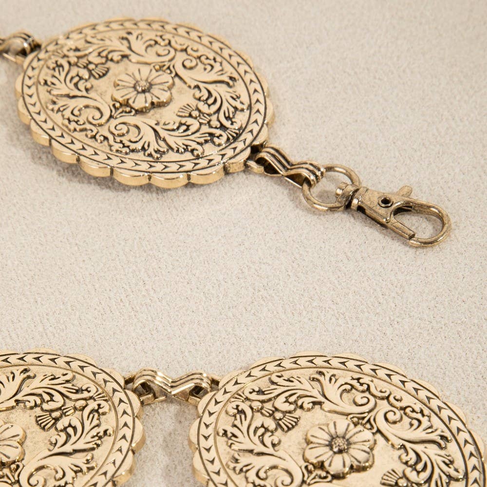 Floral Concho Western Chain Belt