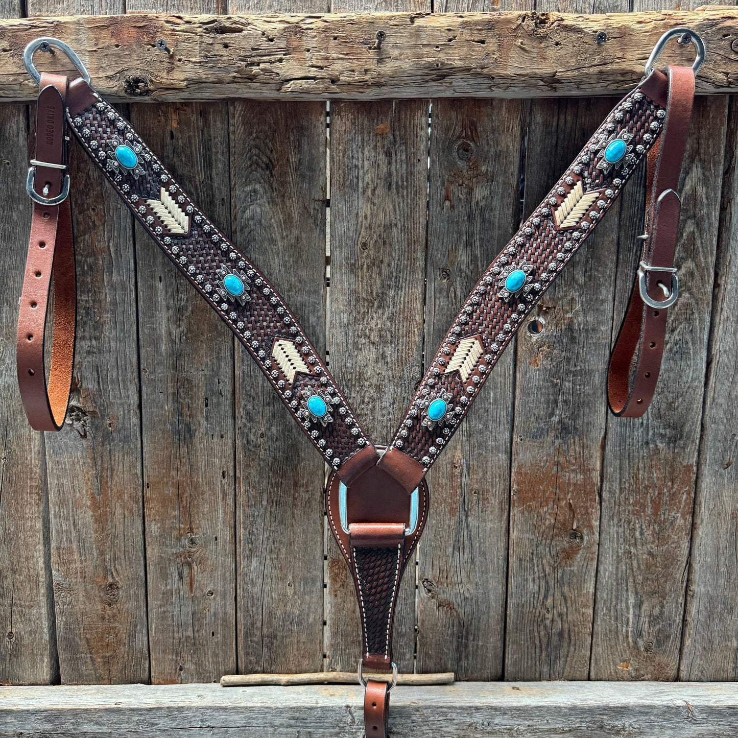 Rodeo Drive - Rawhide South West One Ear Headstall and Breastcollar Tack Set #OEBC409