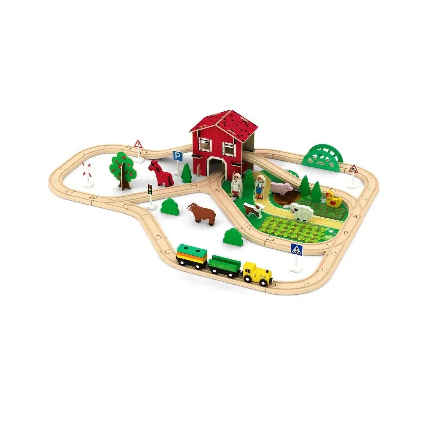 AC7529 77pcs Farm Train Set - Open Case