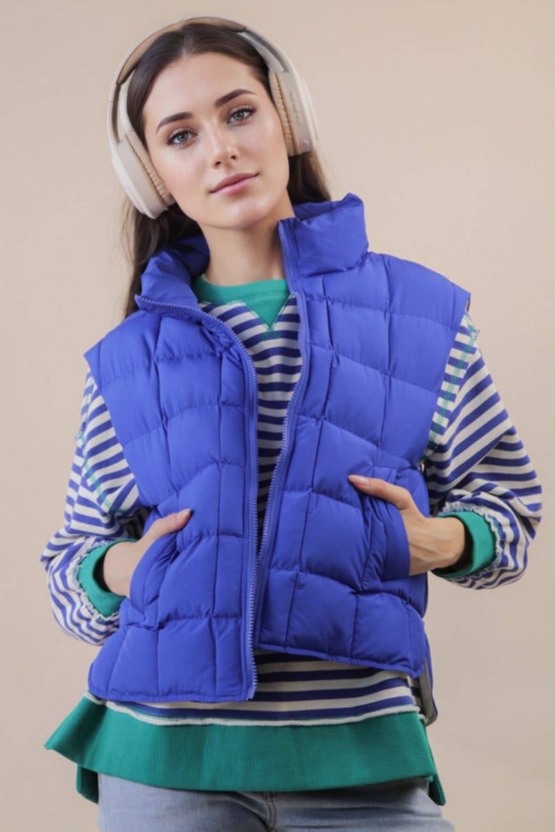 Solid Puffer Padded Warm Vest