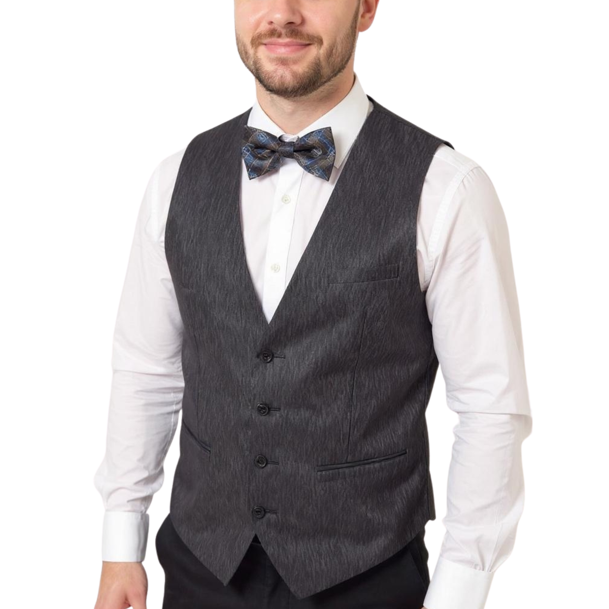 Ferrecci Mens PV200 - Black with Black Back Adjustable Vest Set