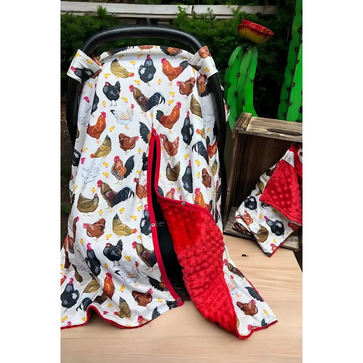 Hen & Rooster Printed Kids' Car Seat Cover