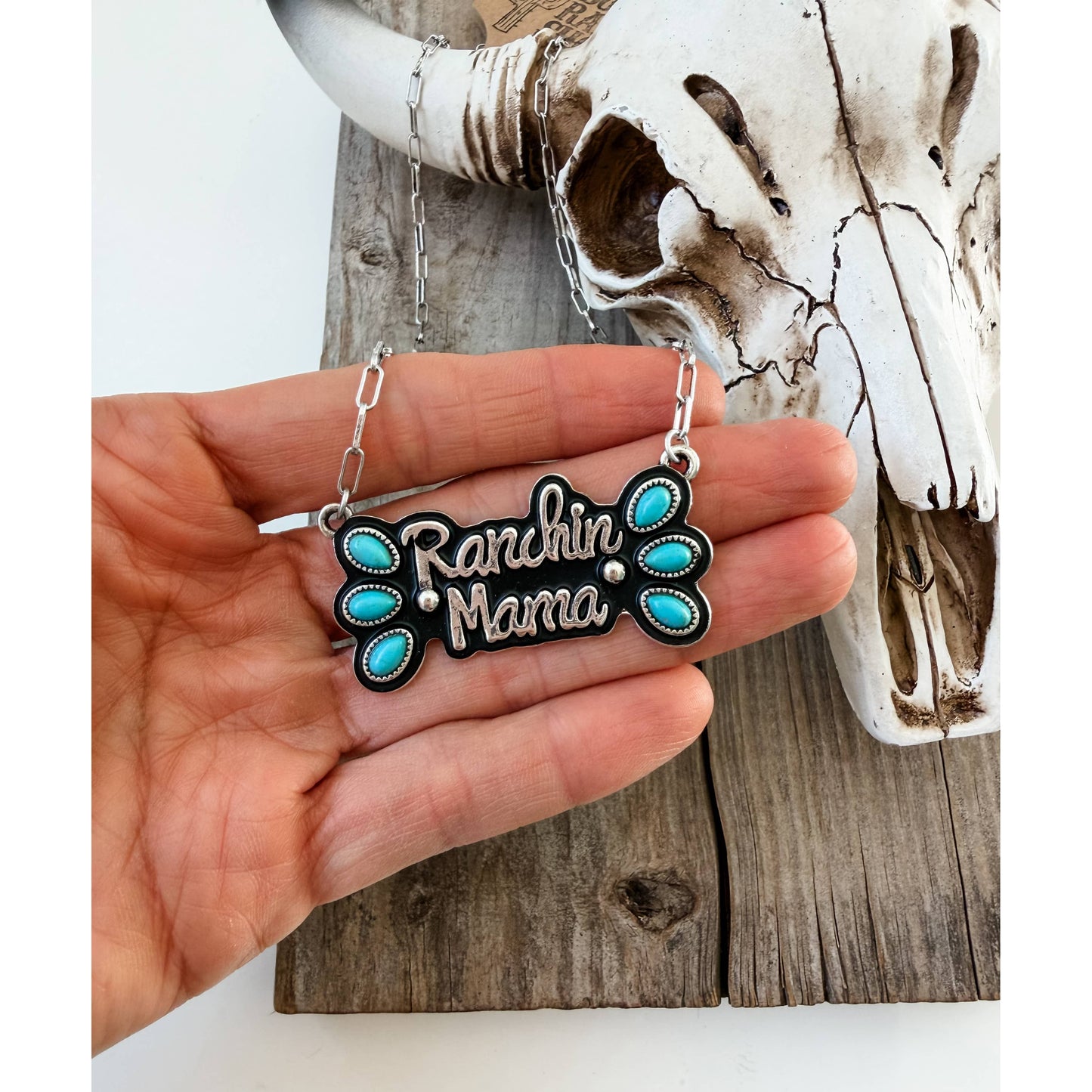 Western Ranching Mama Stone Necklace