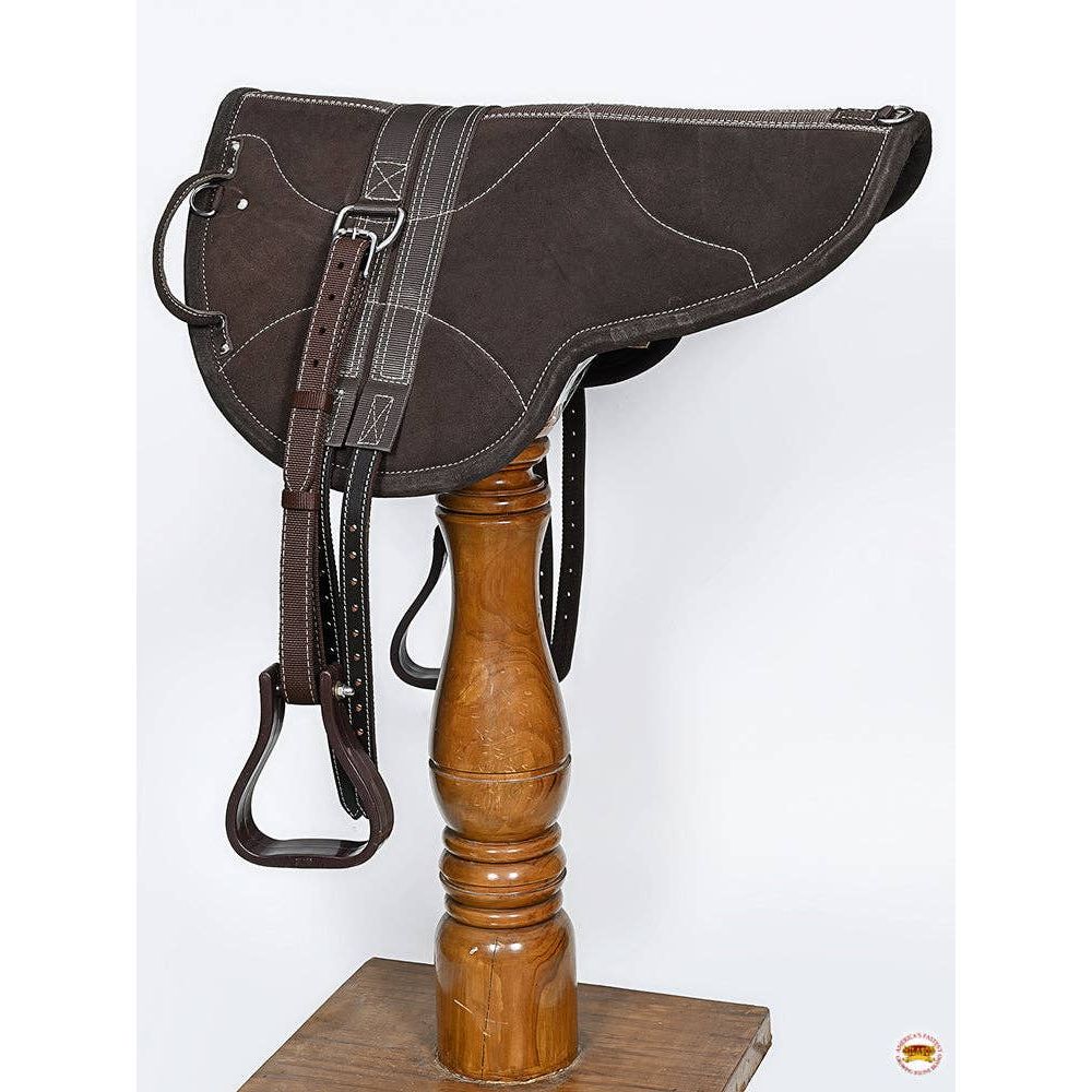 HILASON Natural Horsemanship Leather Bareback English Treeless Saddle Pad | Western Pads Baretek Riding for Horses