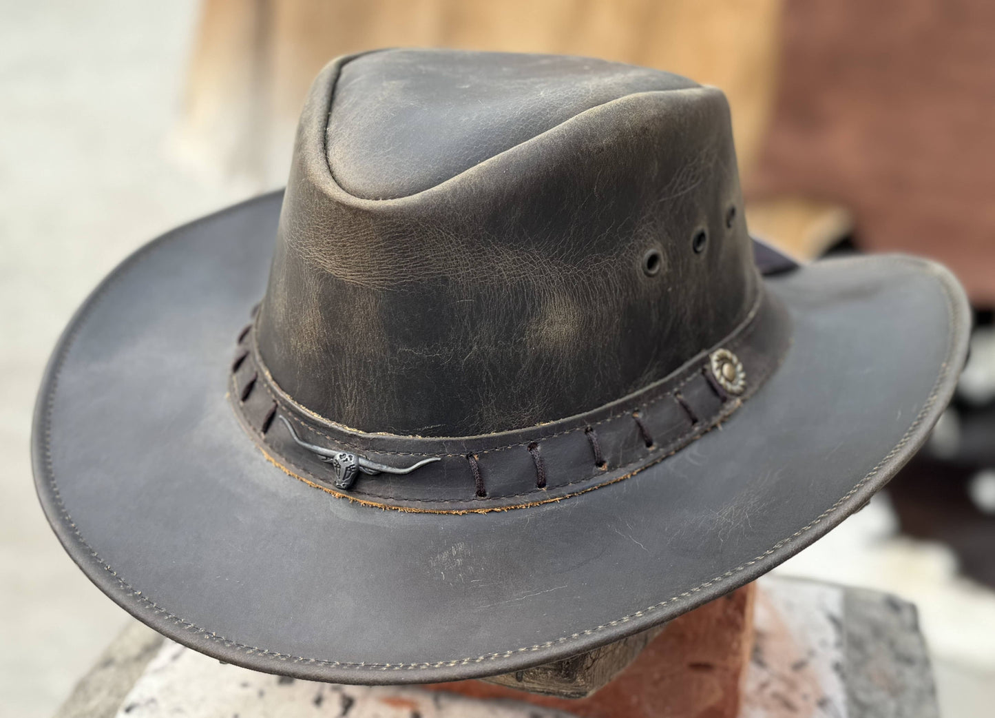 Durham Leather Cowboy Hat
