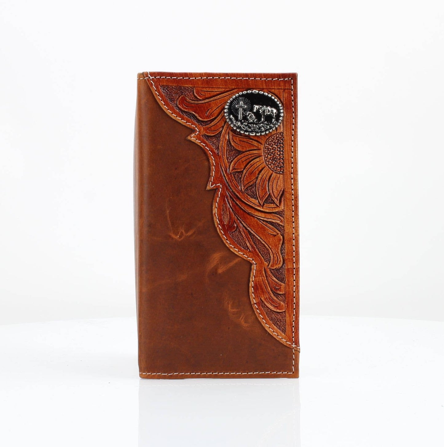 Oil Pull Up Tooled Side Kneeling Cowboy Wallet ABW027 KLCW