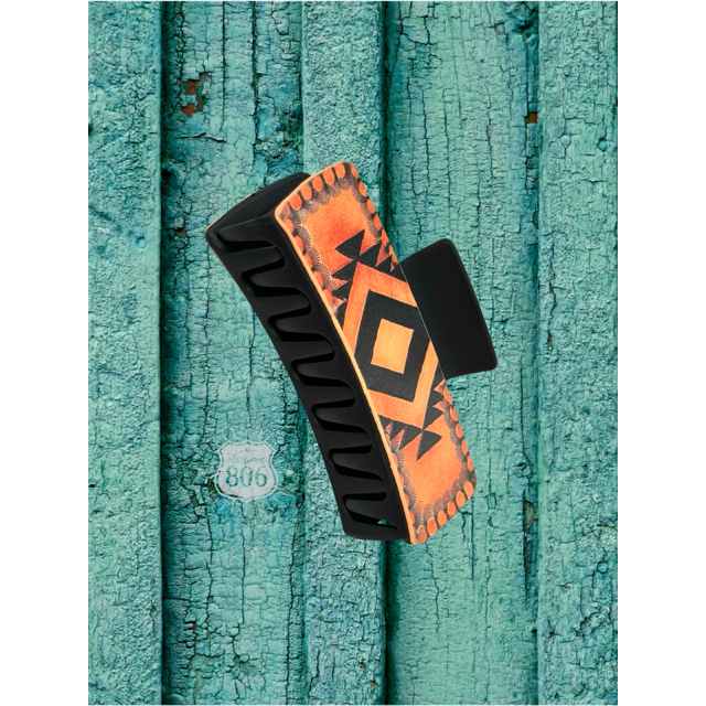 Western aztec design hair clip