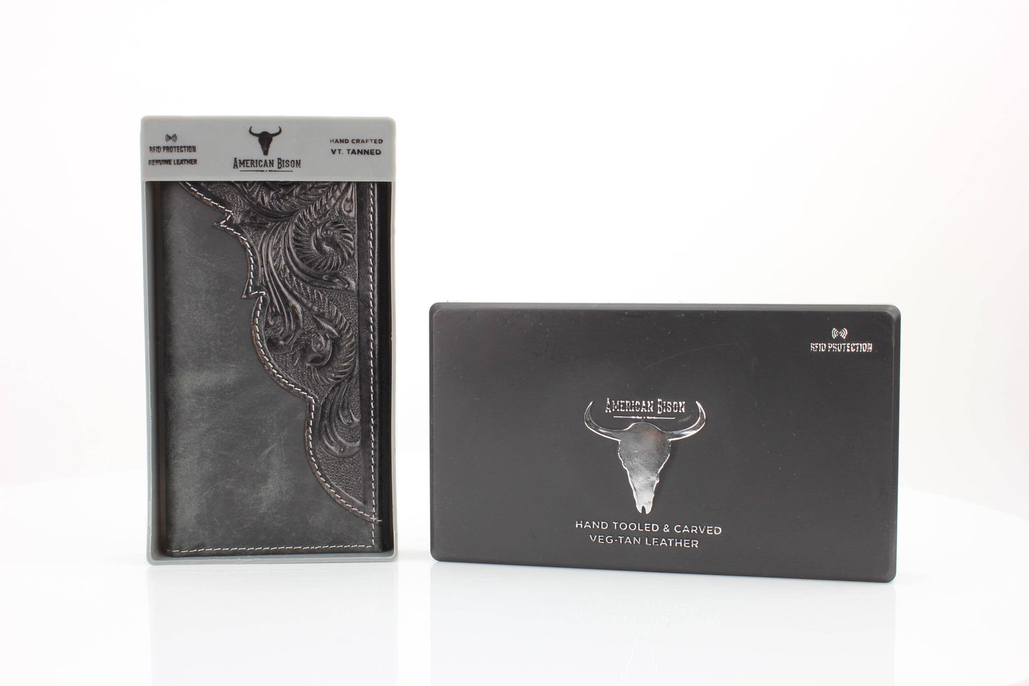 Oil Pull Up Tooled Leather Accent Rodeo Wallet ABW027