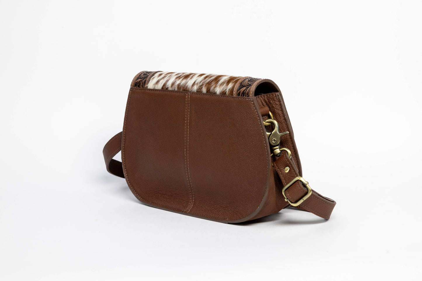 Brown Scalloped Flap Leather Purse ABHB 18-25205