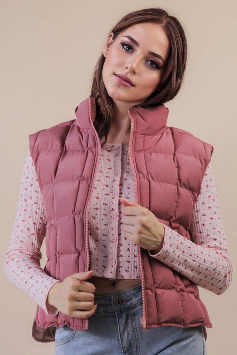 Solid Puffer Padded Warm Vest