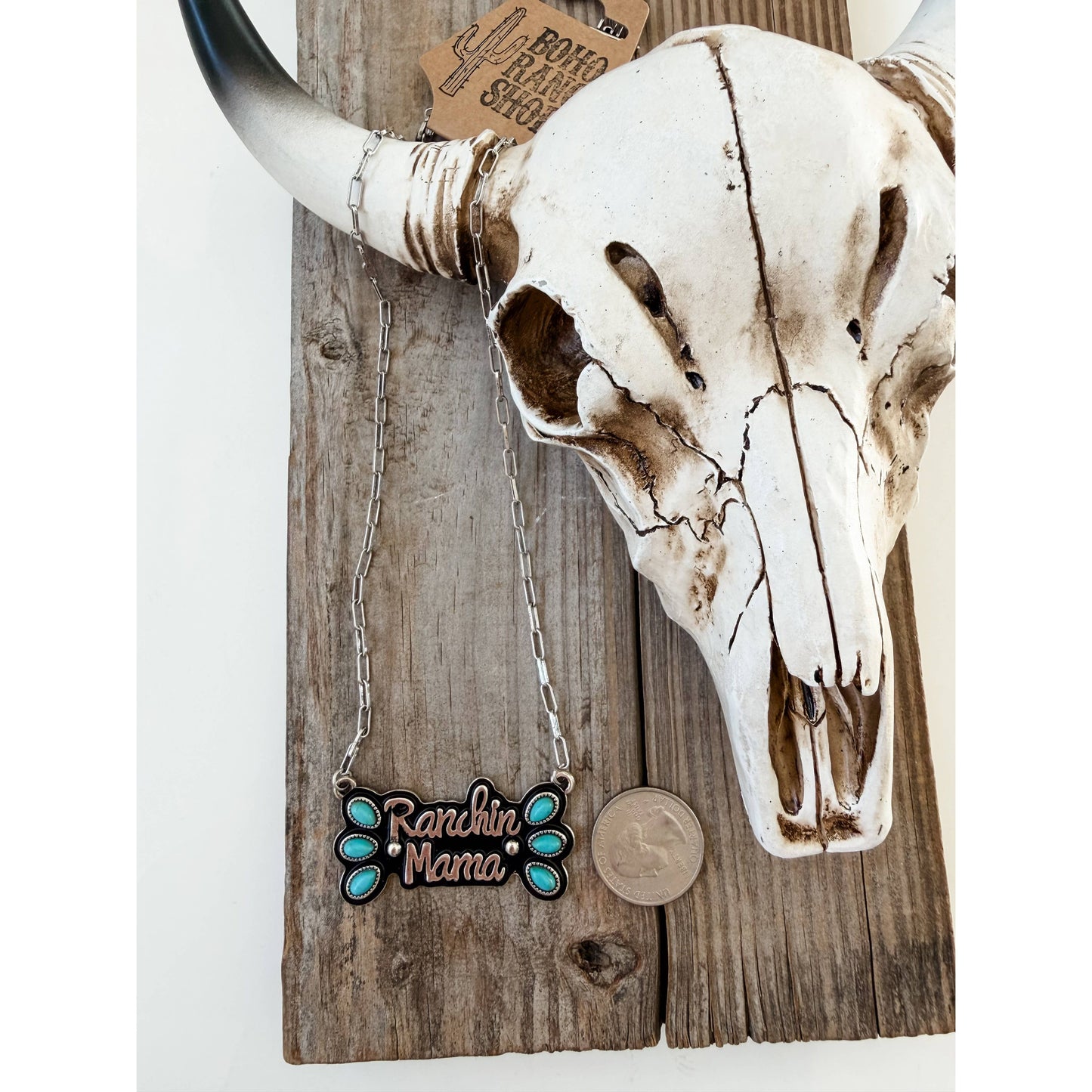 Western Ranching Mama Stone Necklace
