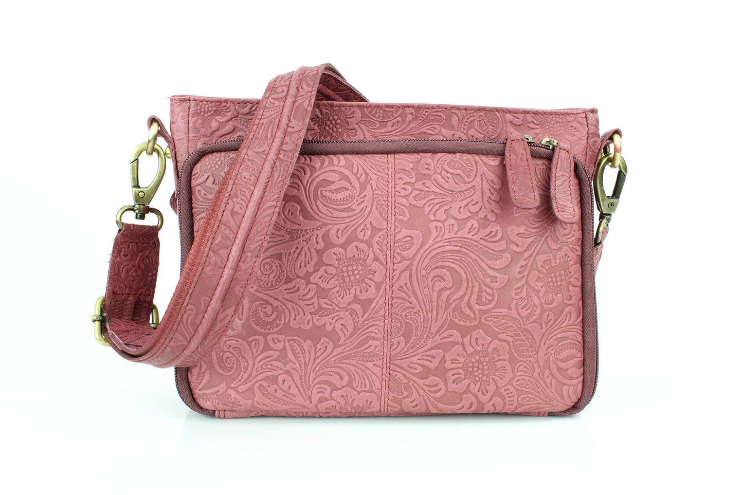 Flap Over Leather Shoulder Bag Hidden Storage 1833