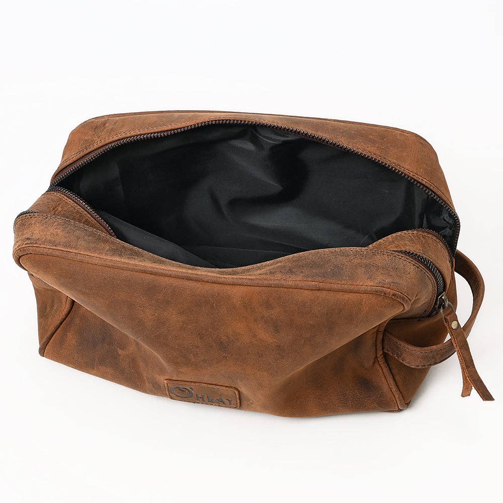 * OHM107 Toiletry Genuine Leather Western Bag