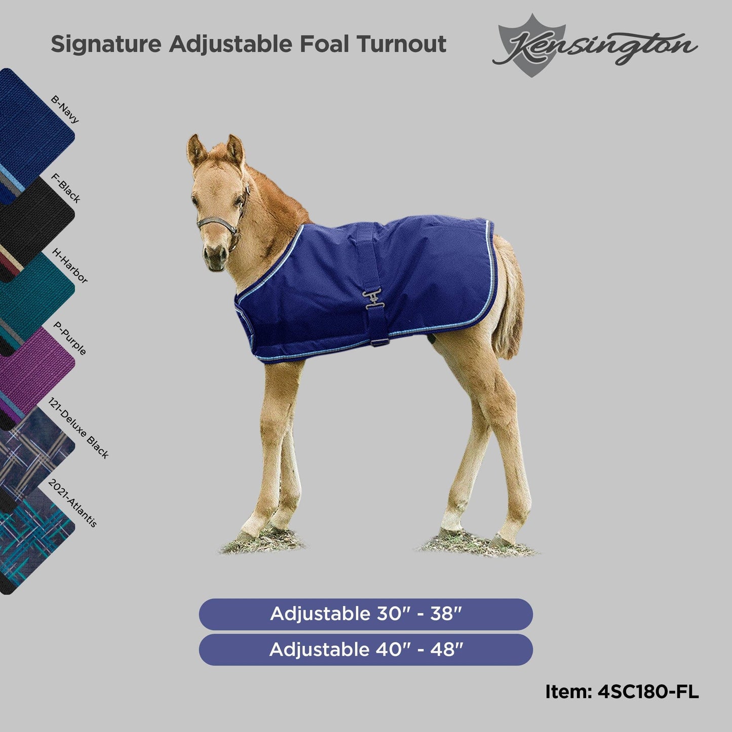 Kensington - 1200Denier Adjustable Foal "180G" Medium Weight Waterproof & Breathable Winter Turnout