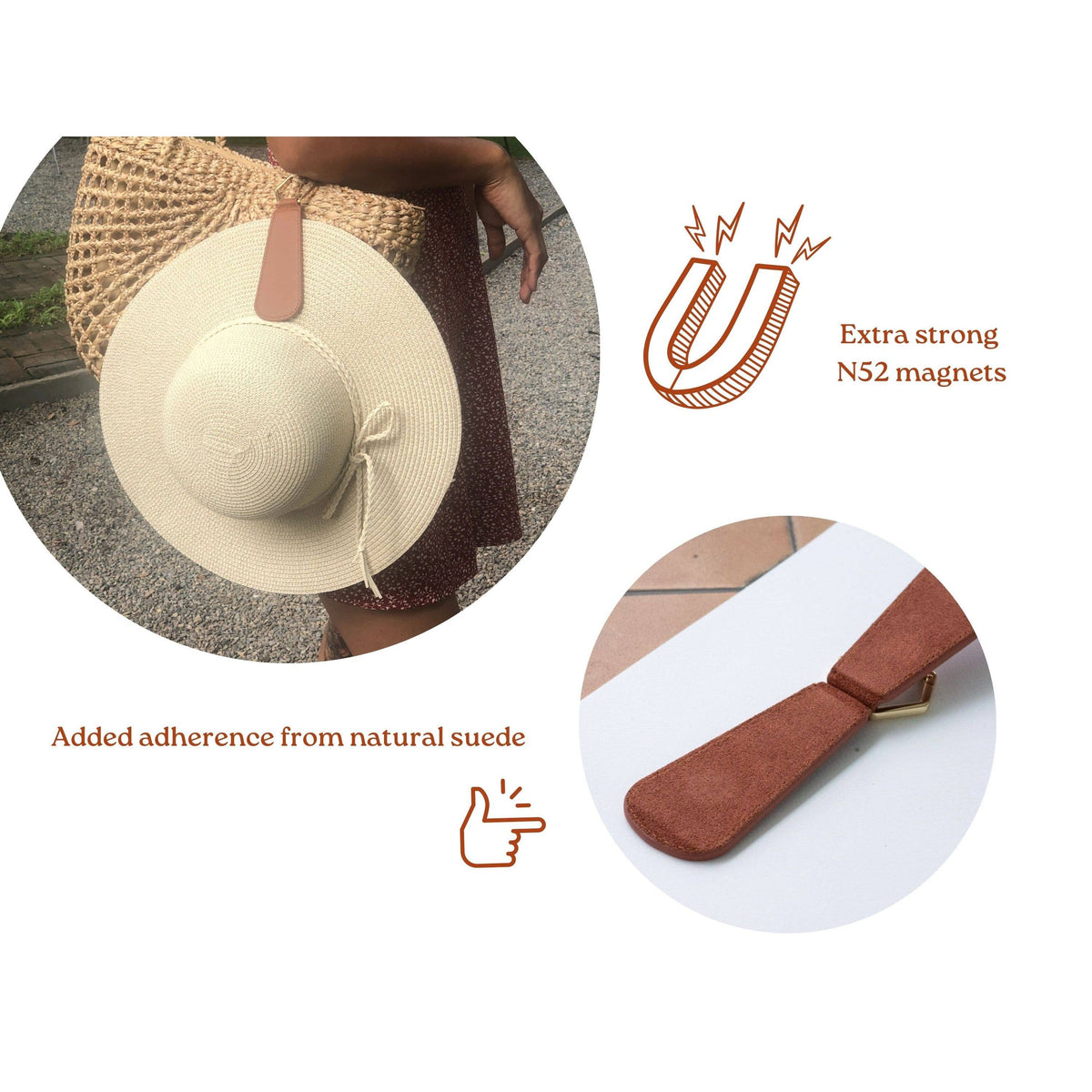 Magnetic Hat Clip - Genuine Leather - Premium hat accessory