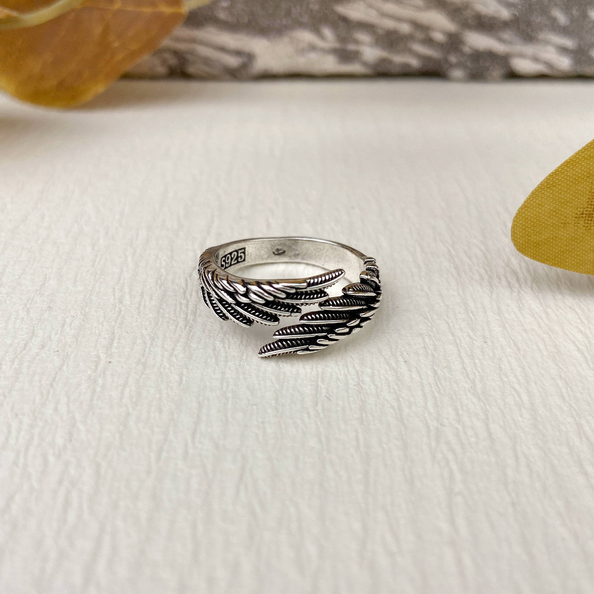 Silver Angel Wings Ring Creative Gift For Couple