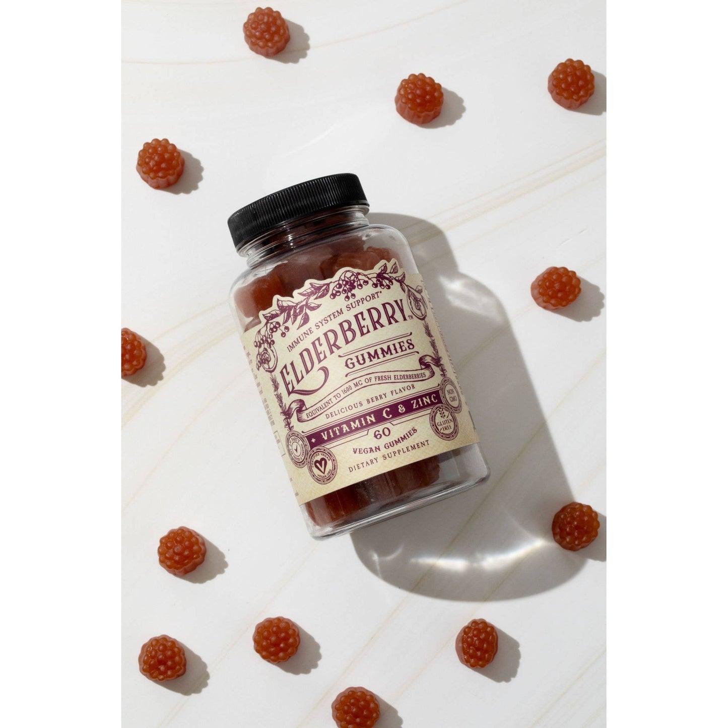 Elderberry Gummies with Zinc + Vitamin C- 60 CT