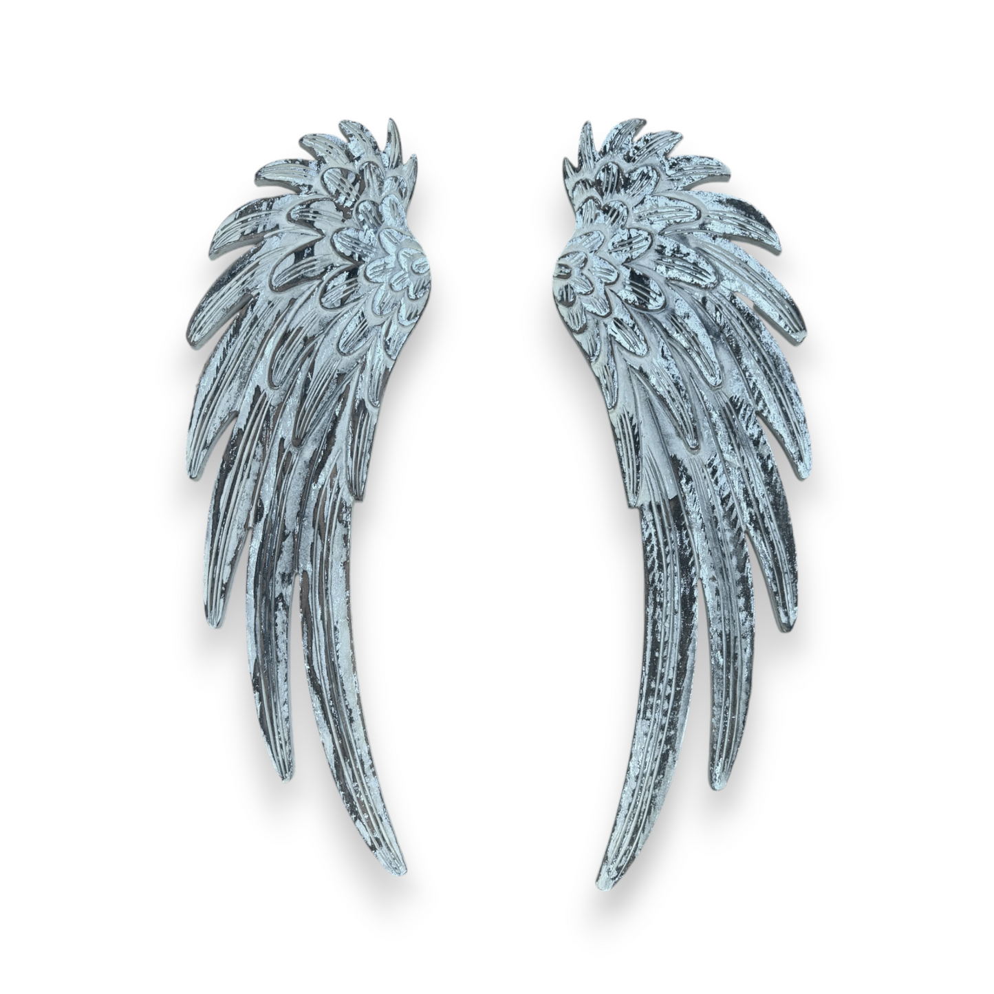 Raphael Angel Wings-Distressed White Carved Wood Wall Decor