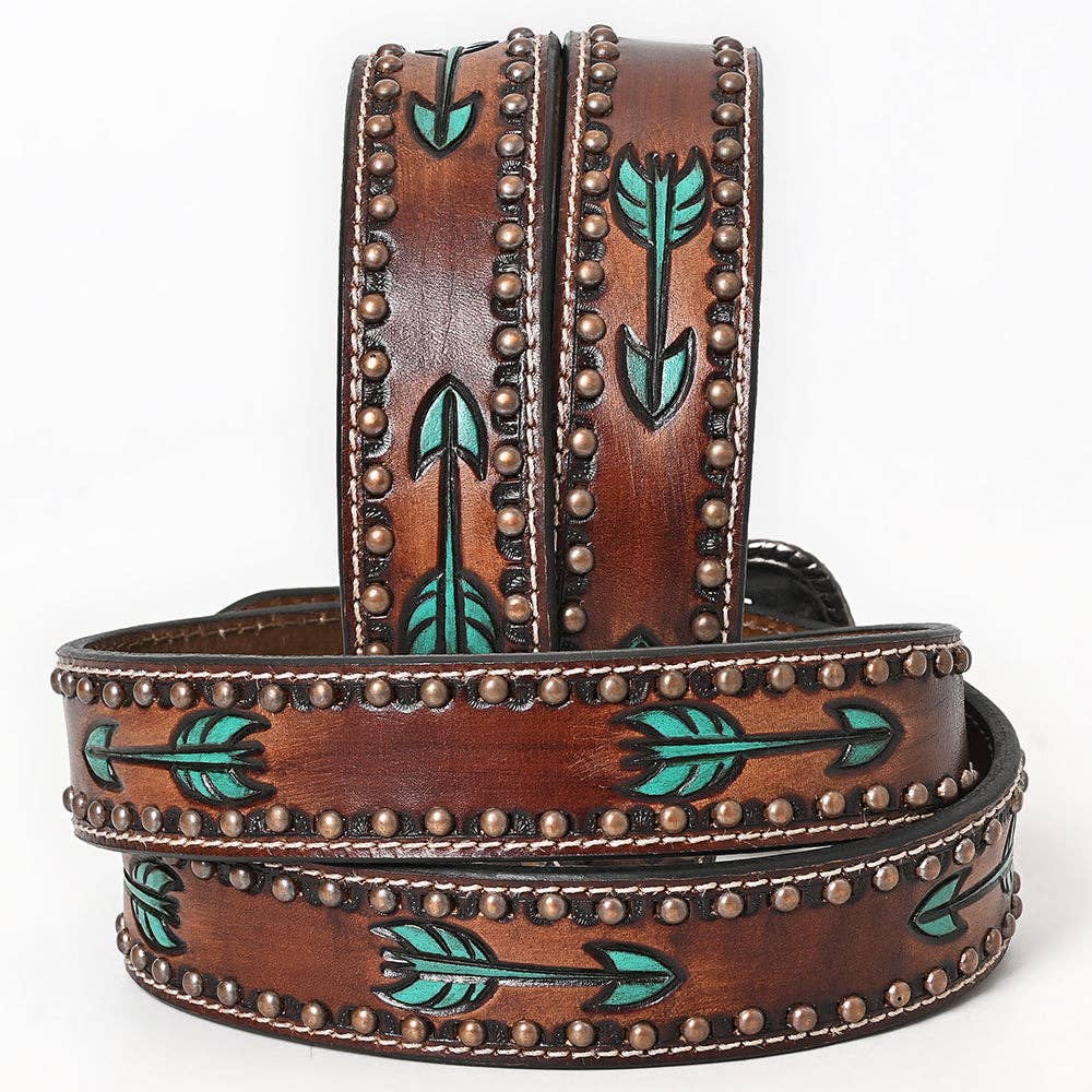 BER149-Hand Painted Western Leather Belt