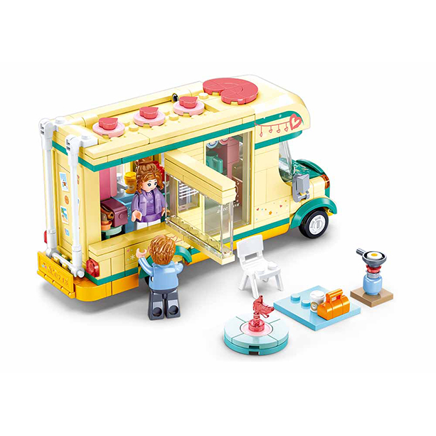 Texas Toy Distribution - Winter Camping Trailer Building Brick Kit (314 pcs)