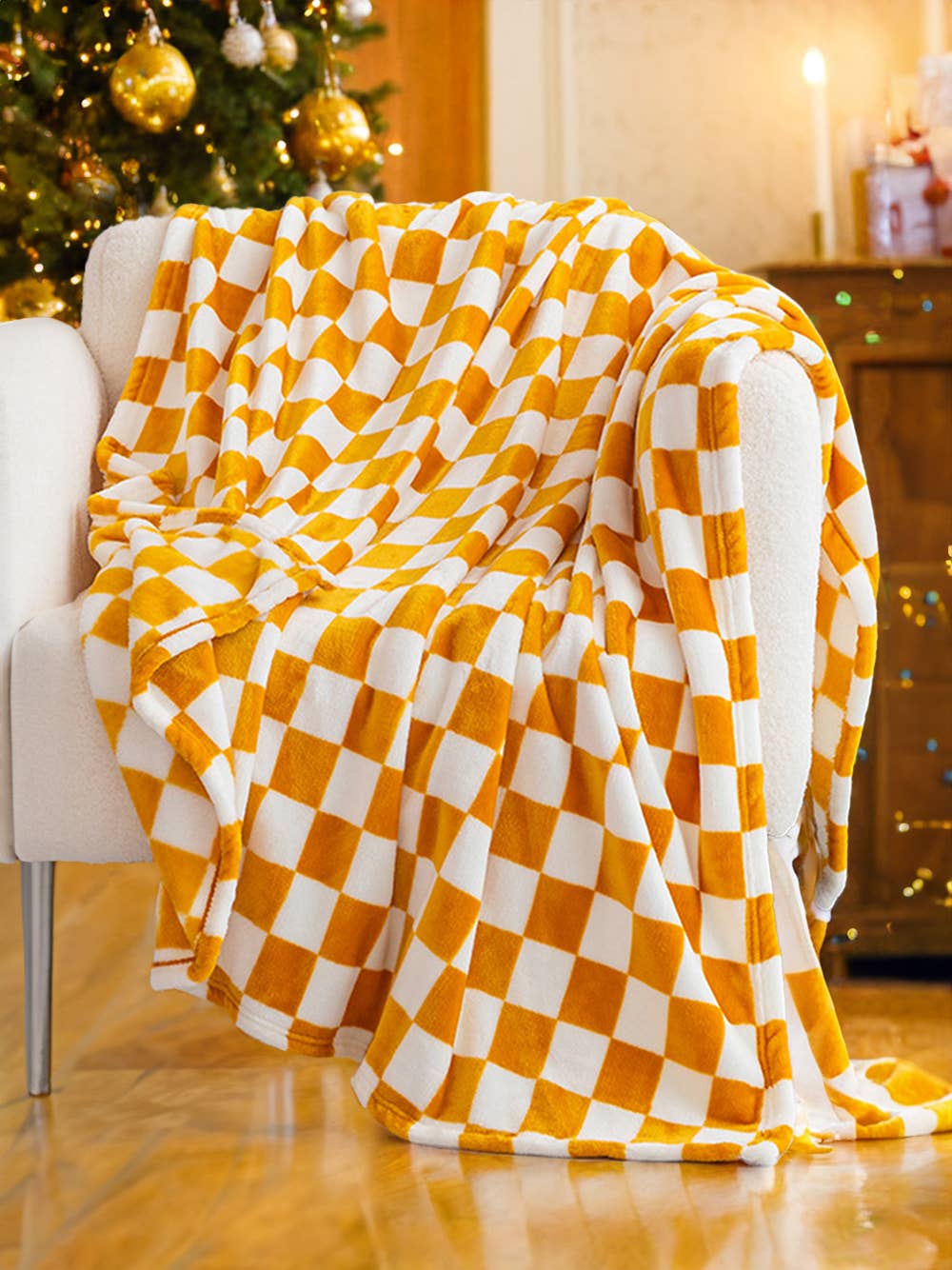 Checkerboard Printed Soft Throw Blanket 47*78 inch