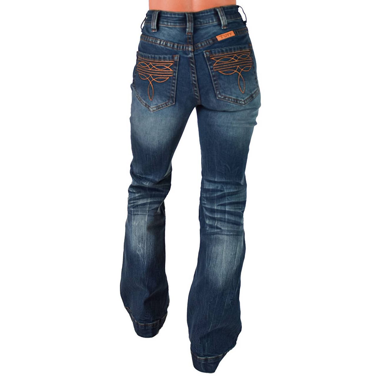 ~Cowgirl Tough Trouser Jeans - Western Bootstitch