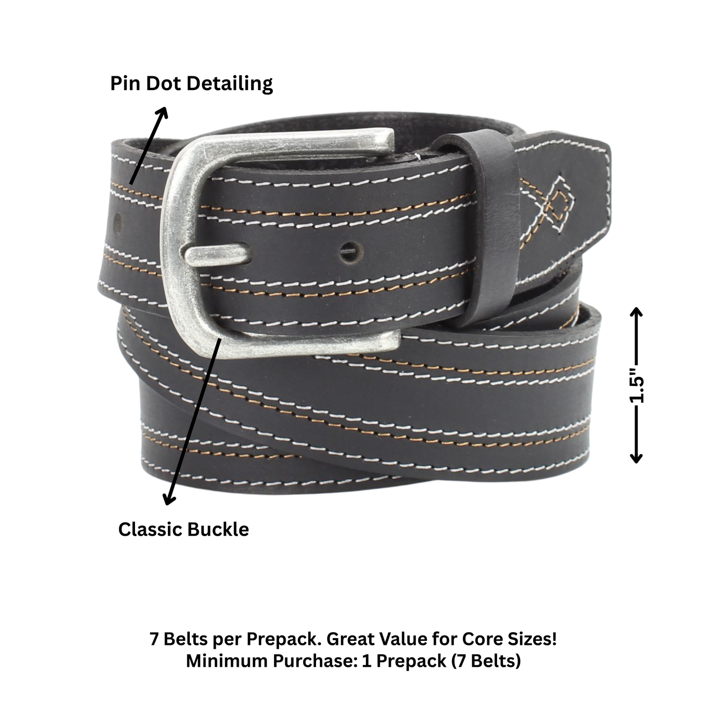 Two Tone Contrast Stitch Minimalist Style Belt ABB WST 1003