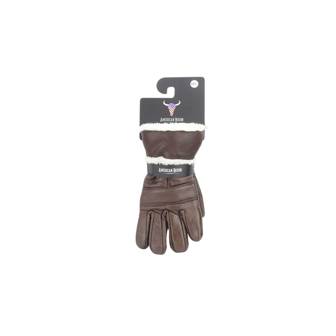 Sheepskin Leather Gloves with White Sherpa Lining ABGL102SH