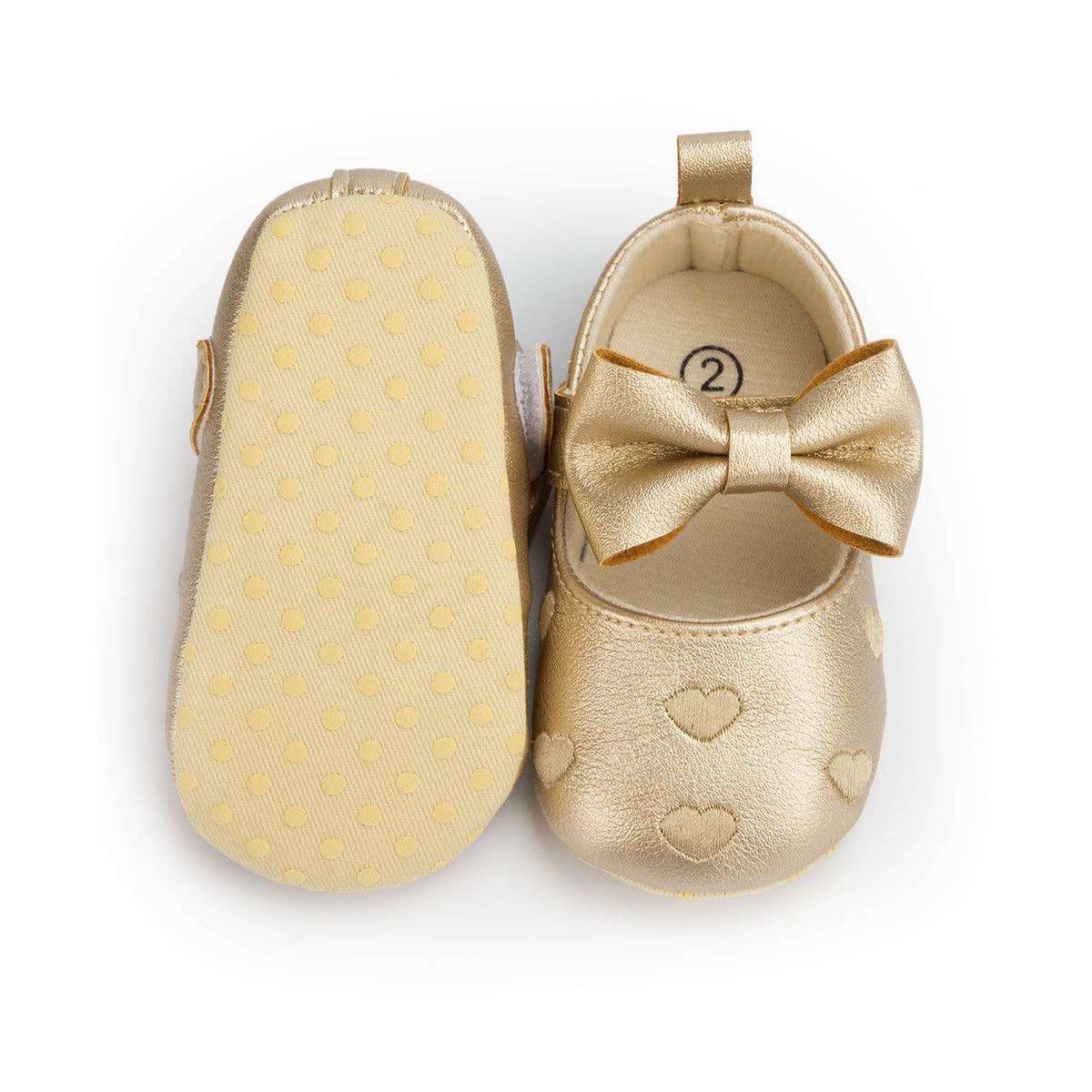 Metallic Gold infant shoes with velcro