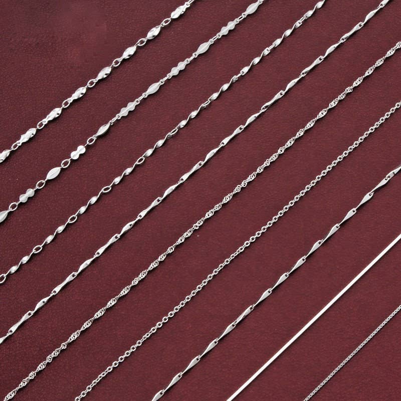 Box Cable Singapore Necklace Chain in 925 Sterling Silver