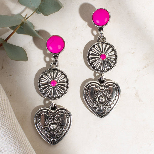 Squash Blossom Heart Earrings