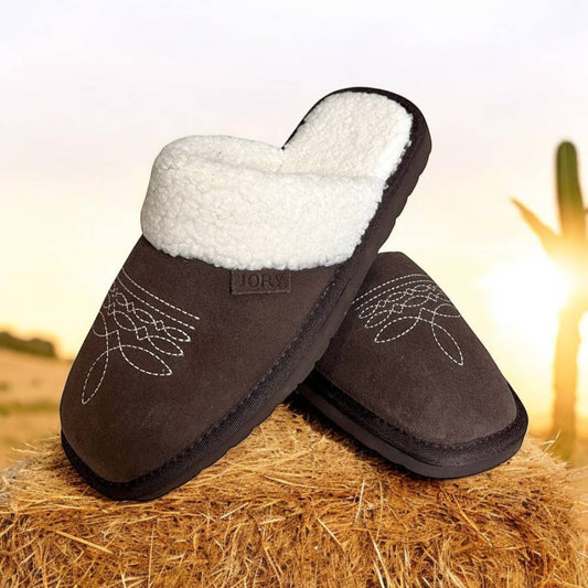 Western Cowgirl Dolly Square Toe Slippers| Grizzly