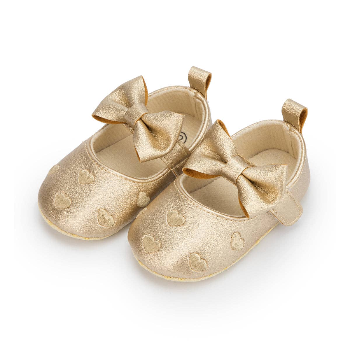 Metallic Gold infant shoes with velcro