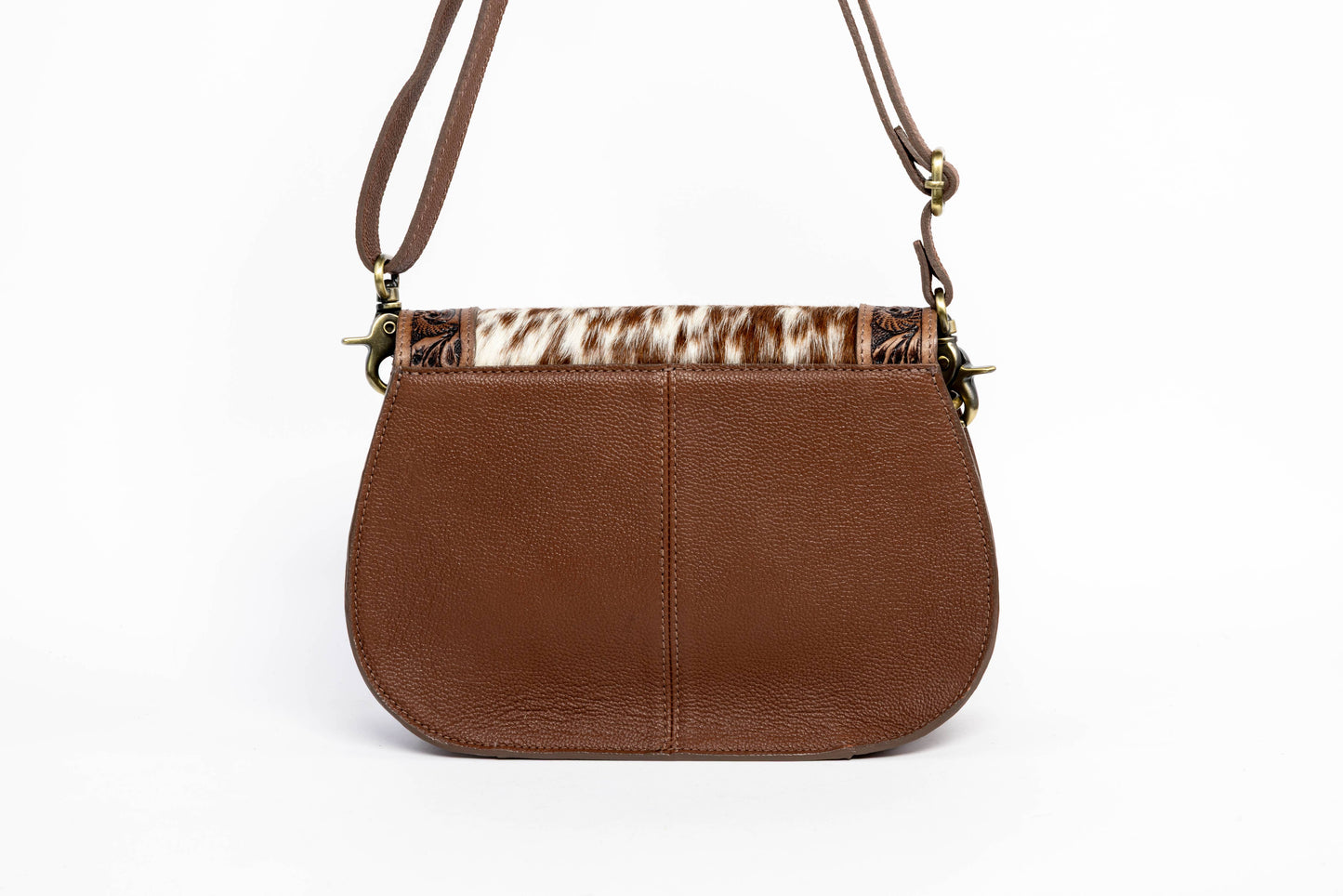 Brown Scalloped Flap Leather Purse ABHB 18-25205