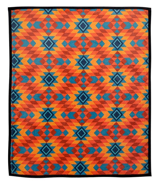 Canyon Fire Pattern Throw -Red & Blue