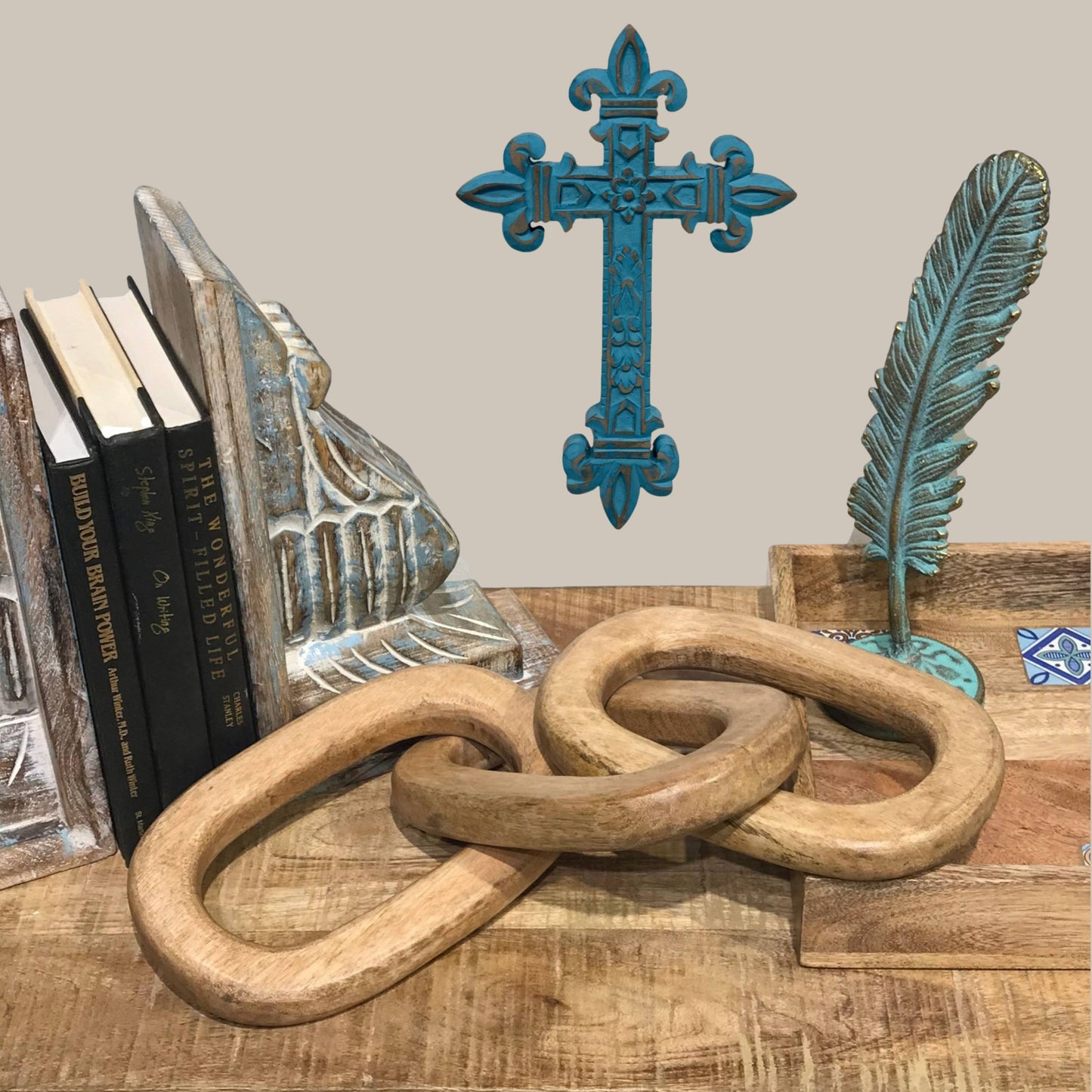 Chartres Hand-Carved Wood Wall Cross