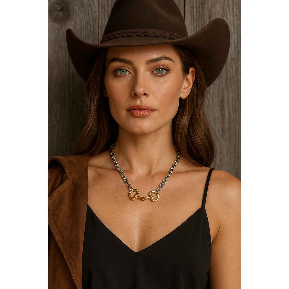 Stainless Steel Snaffle Bit Western Equestrian Necklace