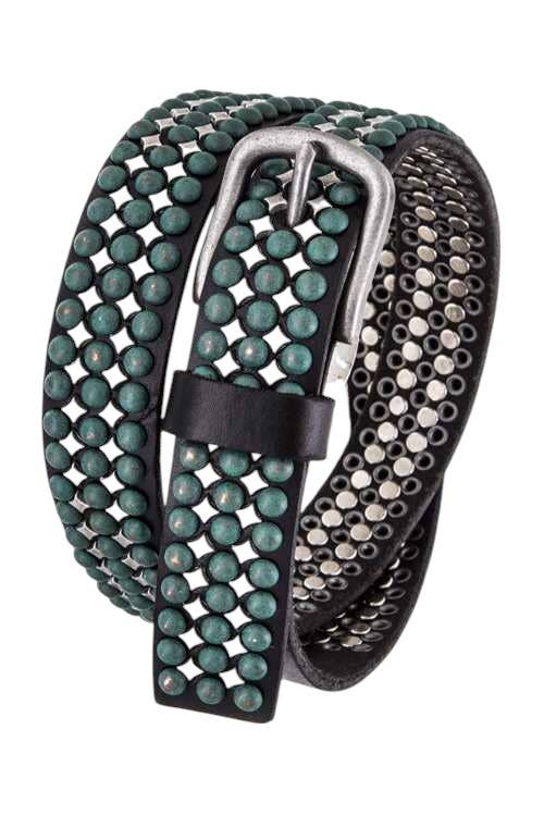 Distress Studed Leather Belt
