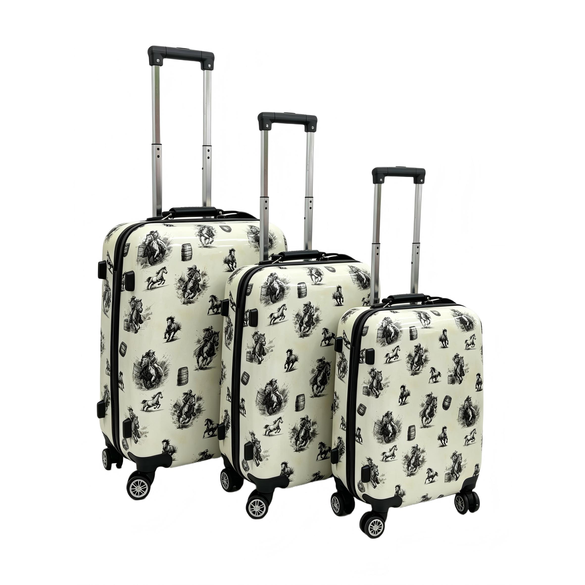 Barrel racing luggage rolling suitcase 