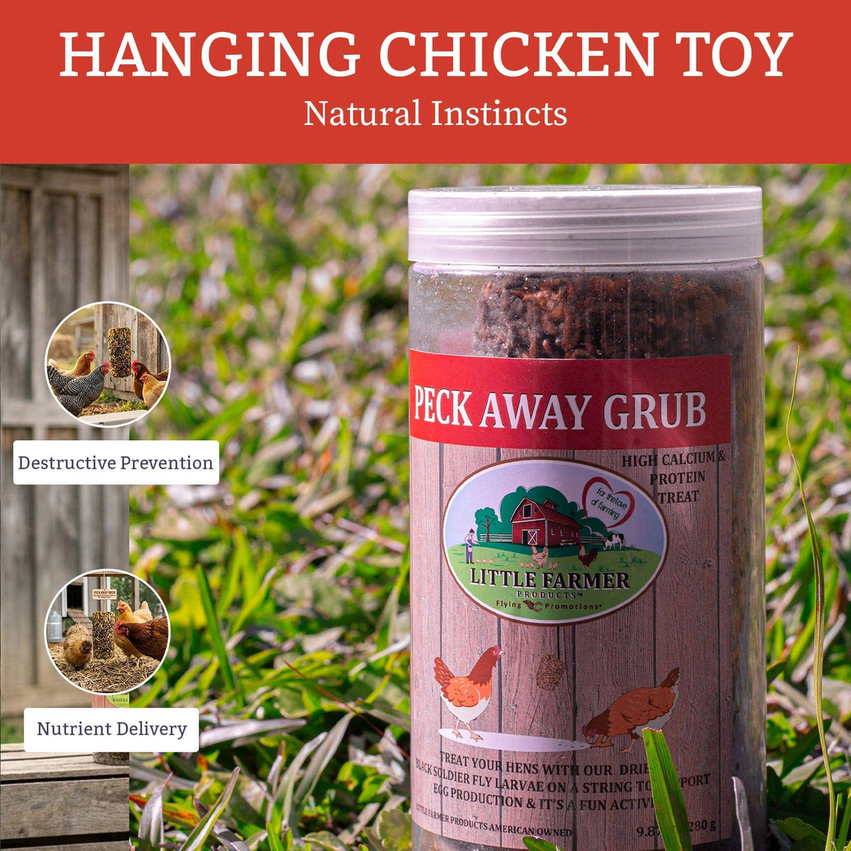 Chicken Treat on a String, Peck Away Grub, 9.87oz