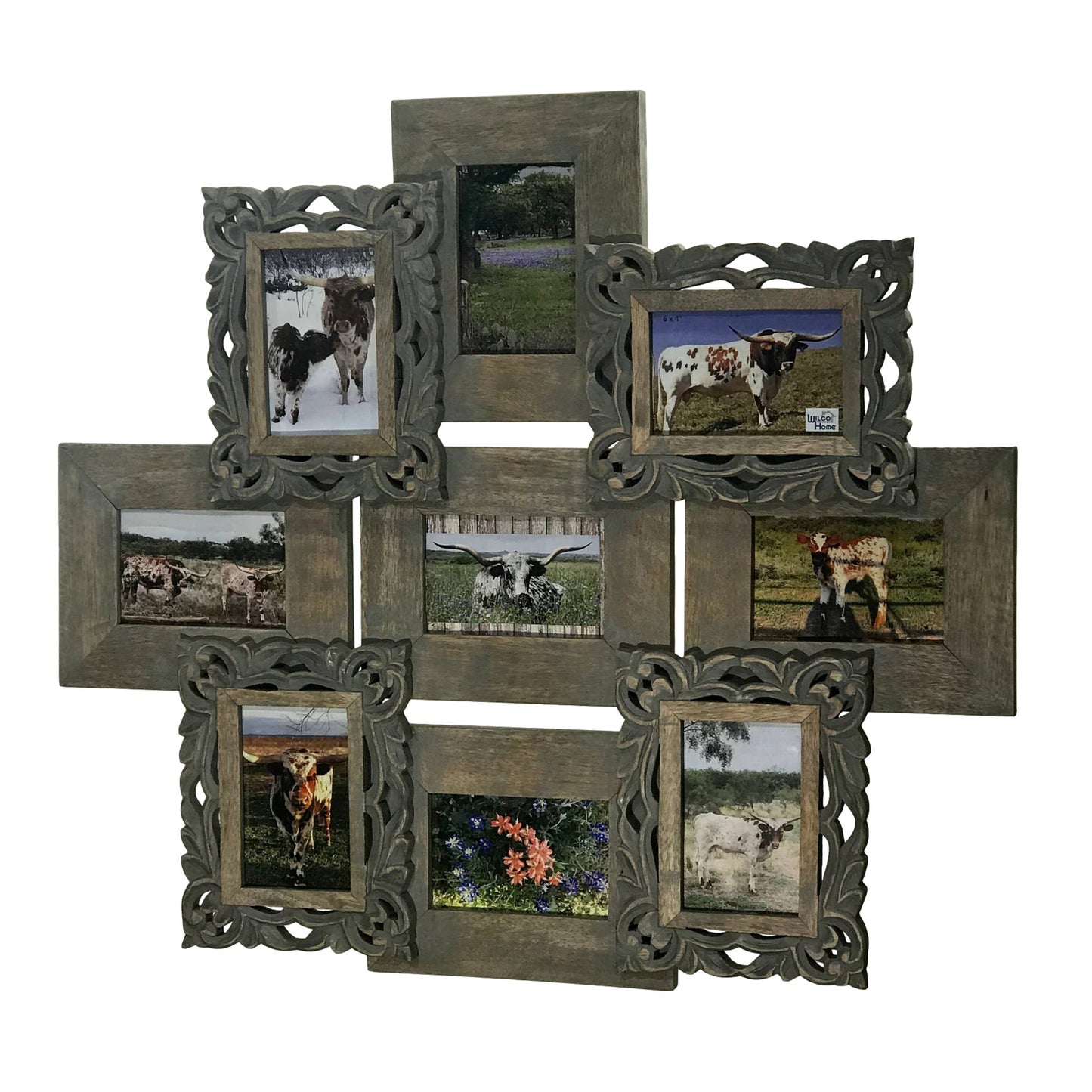 Royal Orleans Wood 9 Photo Frame Wall Collage-Christmas