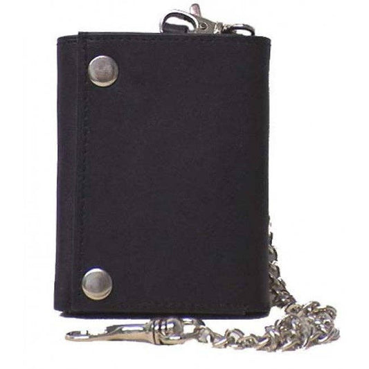 Genuine Leather Men's Tri-fold Biker/Truckers' Wallet #4675