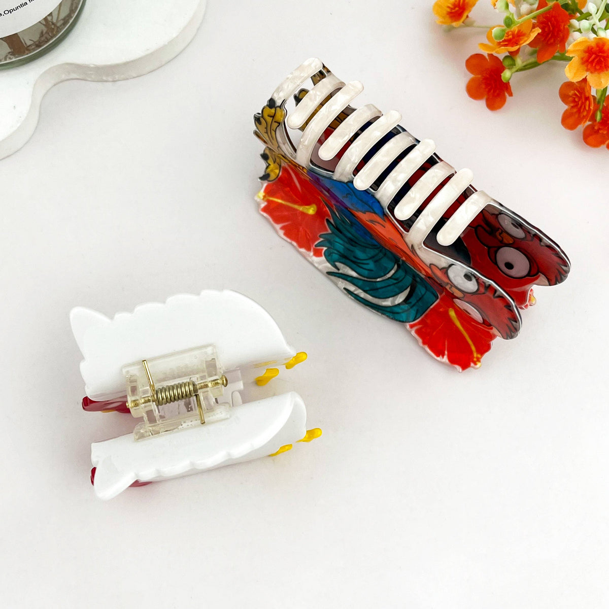 Fun Creative Easter Rooster & Hen Hair Claw Clip