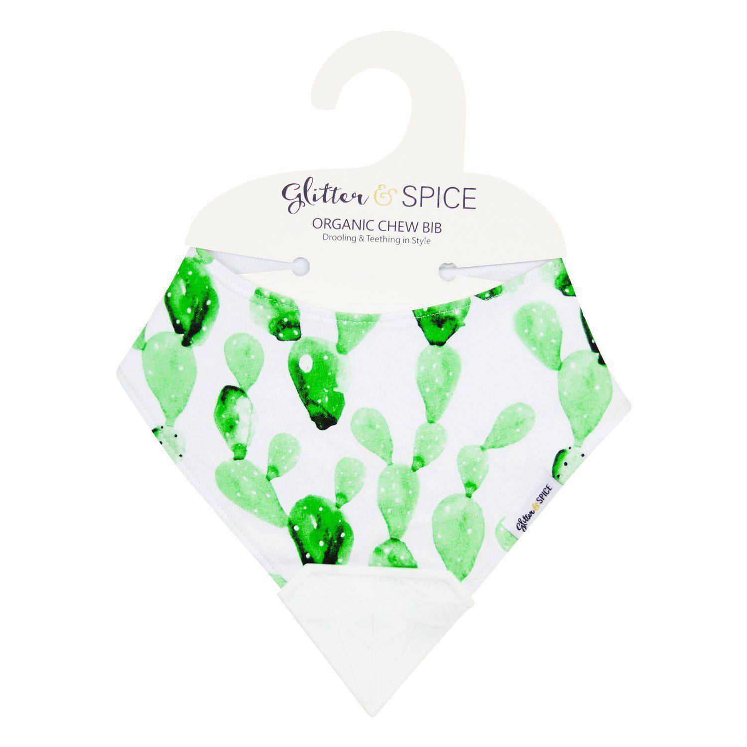 Glitter & Spice - Organic Chew Bib - Cactus